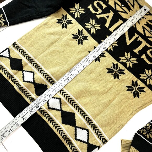 NFL Team Apparel New Orleans Saints Christmas Black Gold Sweater - Picture 10 of 10